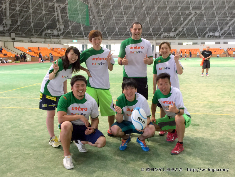なんと横浜から参加された「たぐんちゅ」の皆さん。月2回「大人のためのラグビー」を開催中とのこと。