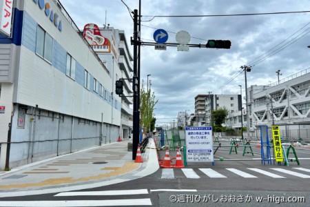 南側からスタート。長堂小学校南西角交差点。